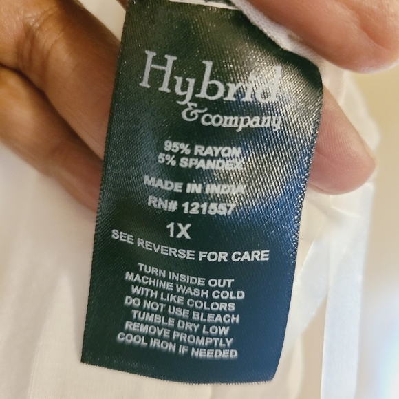 Hybrid & Company | Women's White High Waist Wide Legged Jumpsuit (Size 1X) - Picture 5 of 14